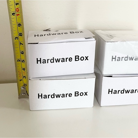 Small Hardware Boxes Bundle of 4 Metal Screws and Plastic Brackets - Picture 4 of 7